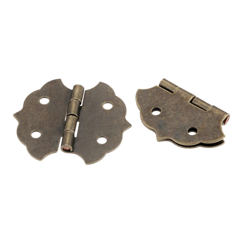Description Picture 4 of item4Pcs Vintage Wooden Box Flower Cabinet Door Butt Hinges 4 Hole Decorative Hinge Zinc Alloy Furniture Fittings with Screw 29*31mm