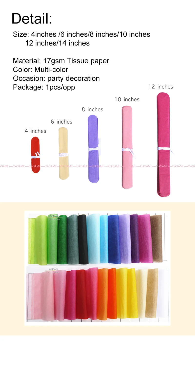 Description Picture 2 of item5pcs 10/15/20/25/30cm Tissue Paper Pompoms Flower Balls Wedding Festival Party Decoration Home DIY Craft Paper Pom Poms Supplies