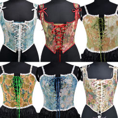 Flora Prints Abdomen Corset Vintage Tight Tops Shaping Vest For Dresses Push UP Body With Bones Bodices Slimm Waist Bustier