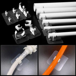 Self-adhesive PVC Pipe Clamp Punch-free Tube Clip Connector Garden Irrigation Aquarium Fish Tank Watering Adapter Fixed Fittings