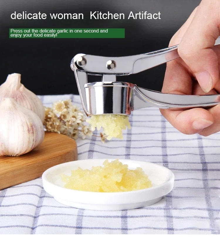 Description Picture 2 of itemGarlic Press Mincer Stainless Steel Multifunction Crusher Kitchen Cooking Ginger Squeezer Masher Handheld Ginger Mincer Tools