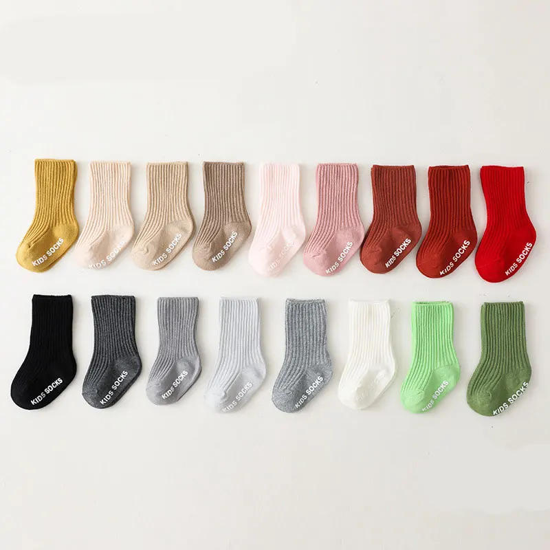 Description Picture 2 of itemSpring Autumn White Floor High Long Socks Korean Casual Cotton Stitch Anti-slip Stripe Stocking for Kids Newborn Baby Girls Boys