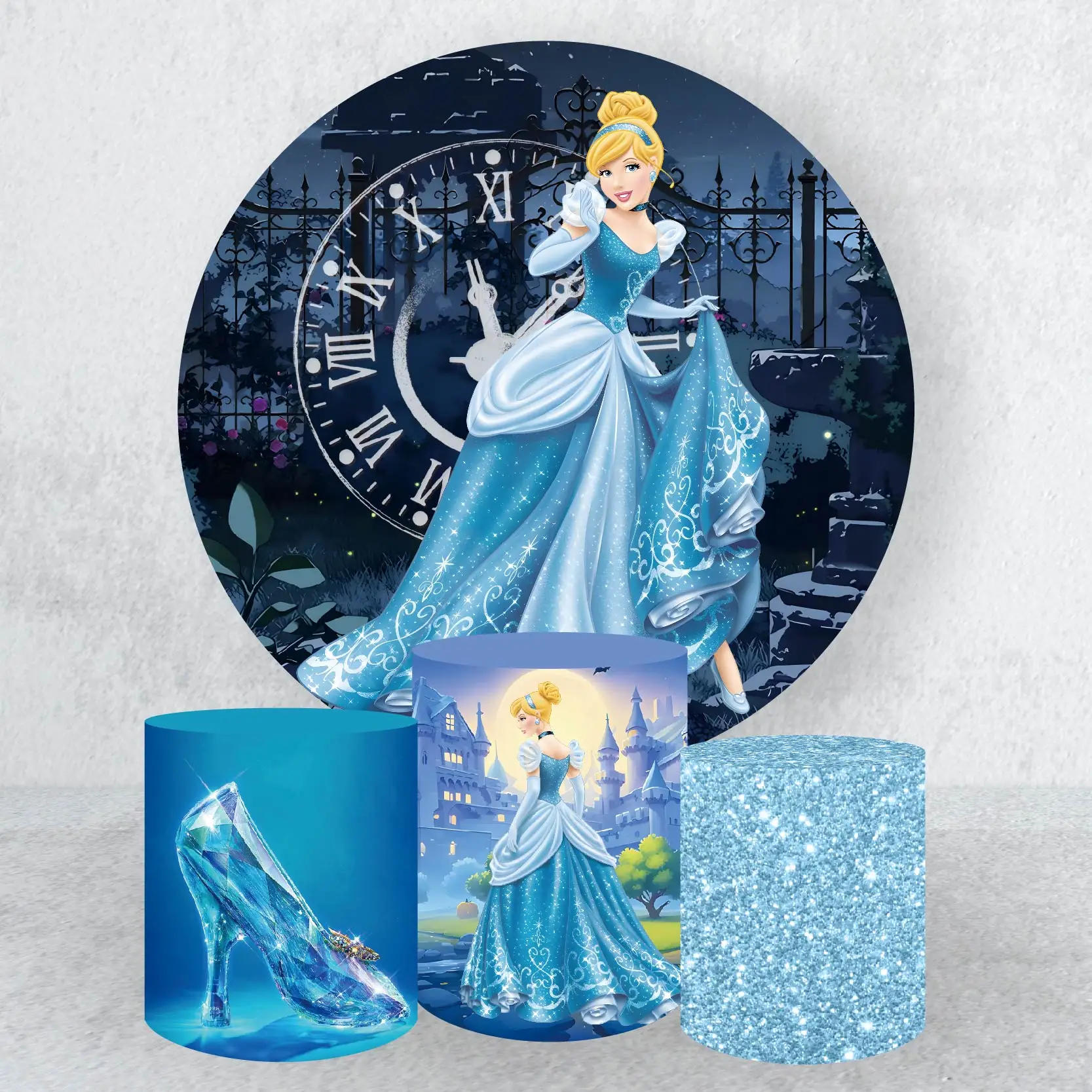 Description Picture 6 of itemDisney Cars Theme Elastic Round Circle Backdrop Cover and Cylindrical Column Covers for Kid‘s Birthday Party Background Supplies