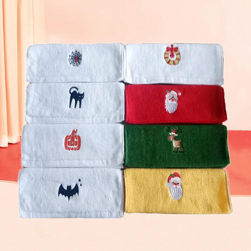 Description Picture 4 of itemSoft Cotton Towels 3/4pcs Set Merry Christmas Santa Claus Hand Towels 32x45cm Absorbent Hand Bath Towels for Home Hotel Bathroom