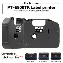 1pcs compatible Brother TR-100BK 12mm * 100M ribbon, suitable for line number tube printer PT-E800T PT-E800TK PT-E850TKW