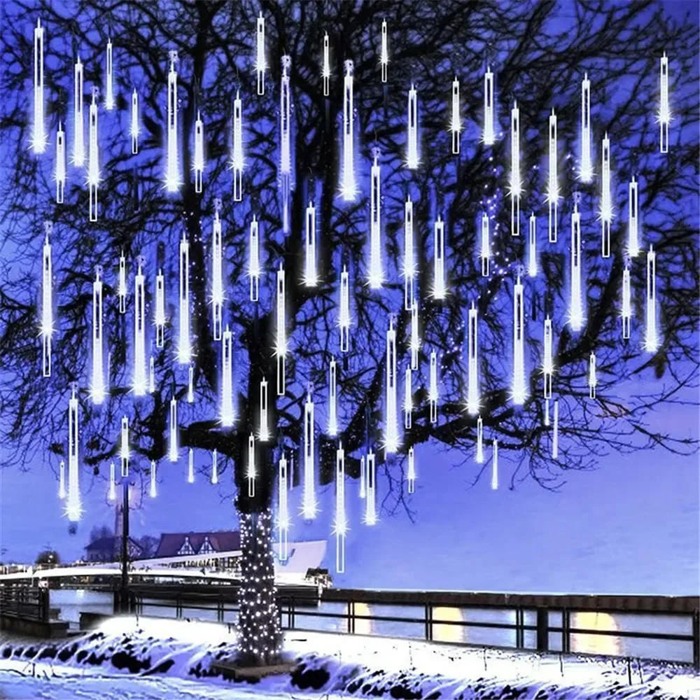 Description Picture 6 of item1/2/3/4pcs Holiday Light Garden Decor 30/50cm LED Wedding Meteor Shower Light String Fairy Garland Christmas Decoration