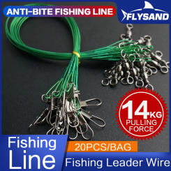 FLYSAND Fishing Wire Leaders Stainless Steel Nylon-Coated Fishing Line Wire Leaders Anti-Bite Fishing Line 20Pcs/Bag