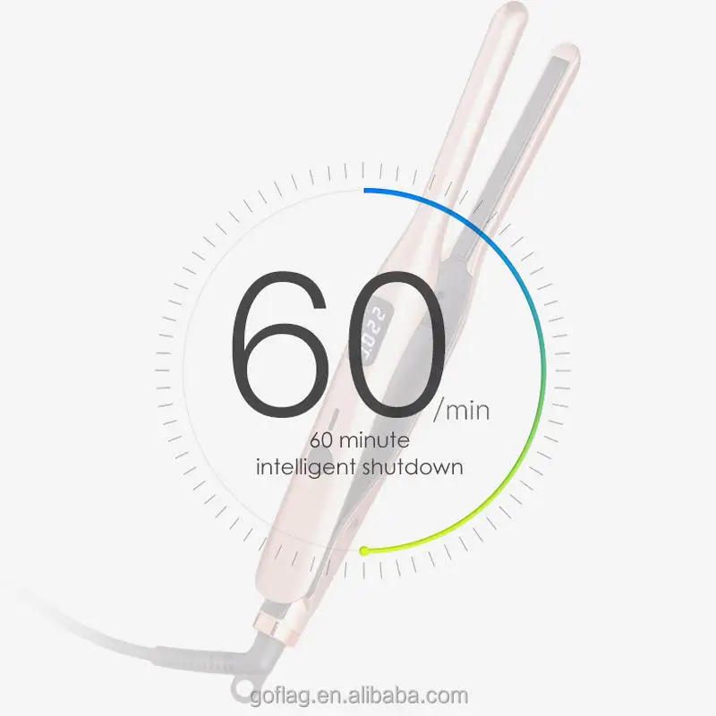 Description Picture 4 of itemCustom Logo 0.3 Inch Mini Pencil Titanium Plate 470 Degree LCD Display Hair Flat Iron Curler Portable Hair Straightener