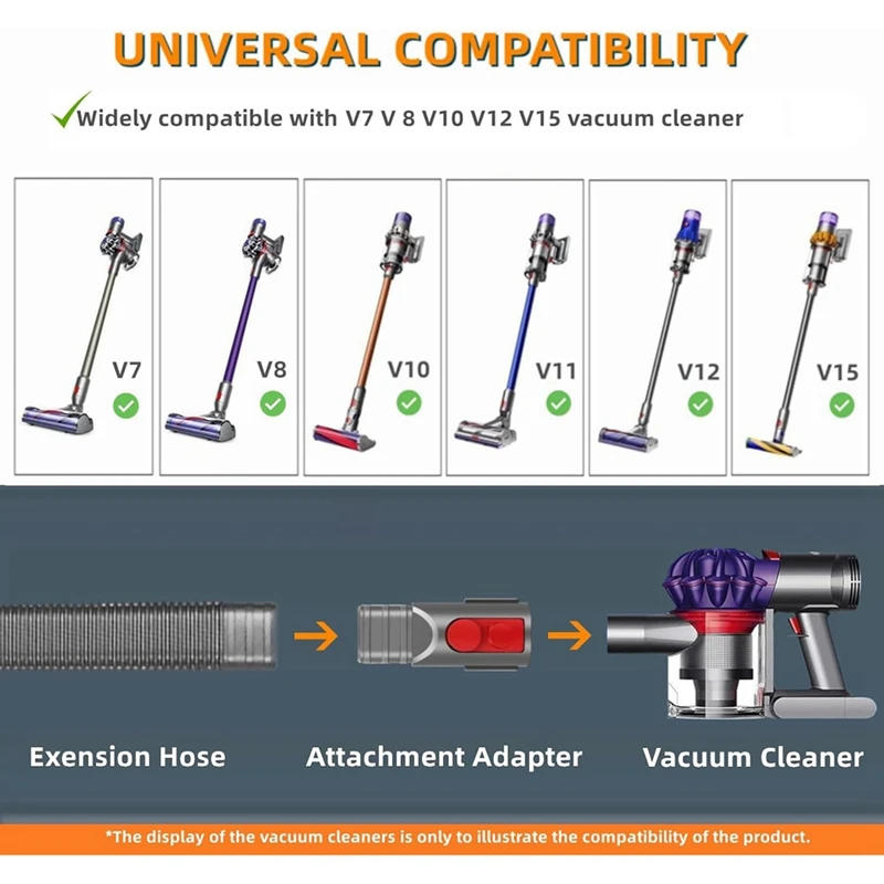 Description Picture 3 of itemDryer Vent Cleaning Kit For Dyson V15 V11 V10 V8 V7 Vacuum Cleaner Dryer Lint Remover Flexible Hose And Crevice Tool
