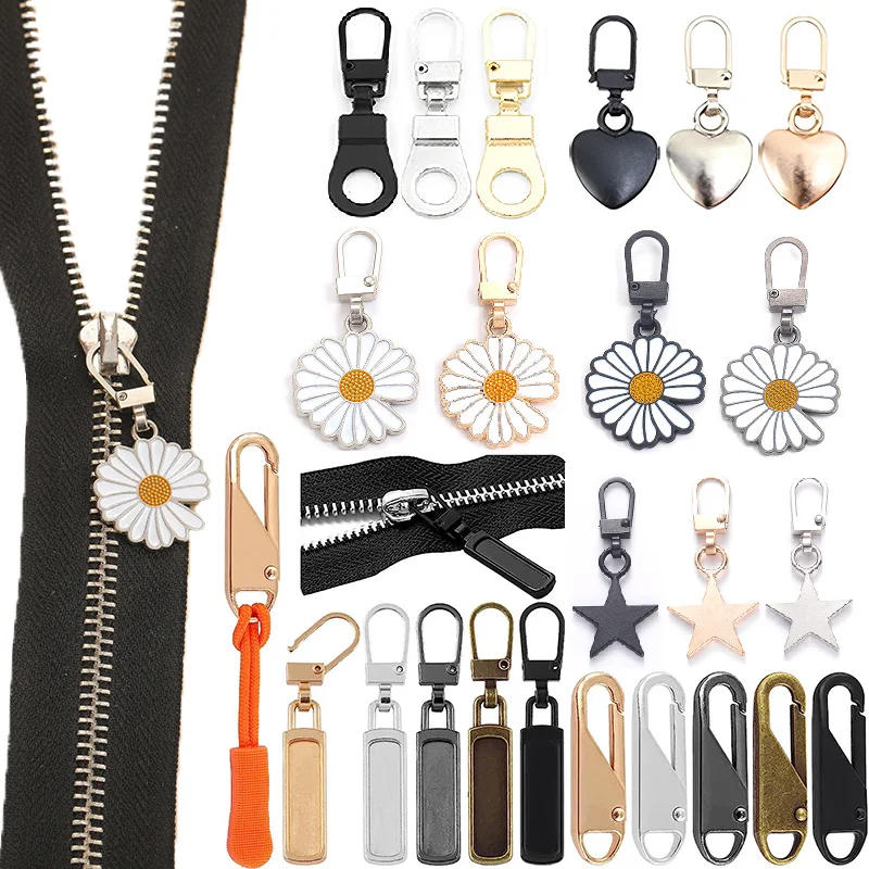 Description Picture 2 of item5/10Pcs Zipper Sliders Detachable Zipper Pull Tab Replacement Metal Zipper Handle Repair Kit for Luggage Handbags Zipper Slider