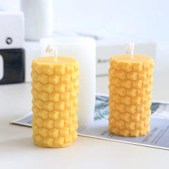 3D Honeycomb Cylindrical Silicone Candle Mold DIY Handmade Soap Plaster Resin Making Supplies Home Gift Desk Decorative Artifact