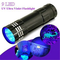 UV Flashlights 395nm Black Light Flashlights 9 LED Ultraviolet Lamp Torch UV Light Detector for Pet Dog Cat Urine Stains