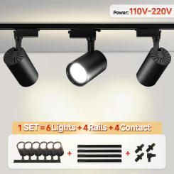 110V 220V Spotes To Ceiling Lighting Rail COB Track Light System Spotlight Fixture Track Lamp Set For Kitchen Living Room Store