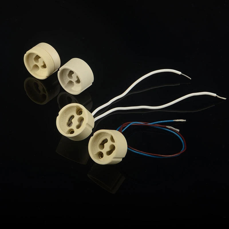Description Picture 5 of item1PC LED Bulb Stand Chandelier Halogen Leds DIY Accessories GU10 Lamp Base Ceramic Light Holder Socket Connector Adapter Wire