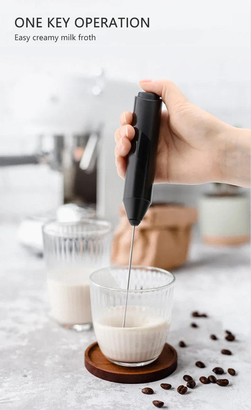 Description Picture 5 of itemNew Electric Milk Frother Handheld Egg Beater Milk Coffee Mixer Foamer Maker Kitchen Whisk Tool Stainless Steel Mini Stirrer