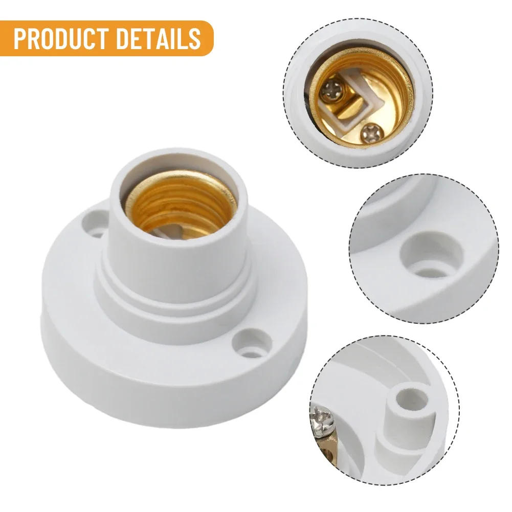 Description Picture 6 of item10Pcs E14 Light Bulb Holder Base Fitting Screw Cap LED Light Socket White Lamp Fixing Adapter Converter 100-230V Lamp Base