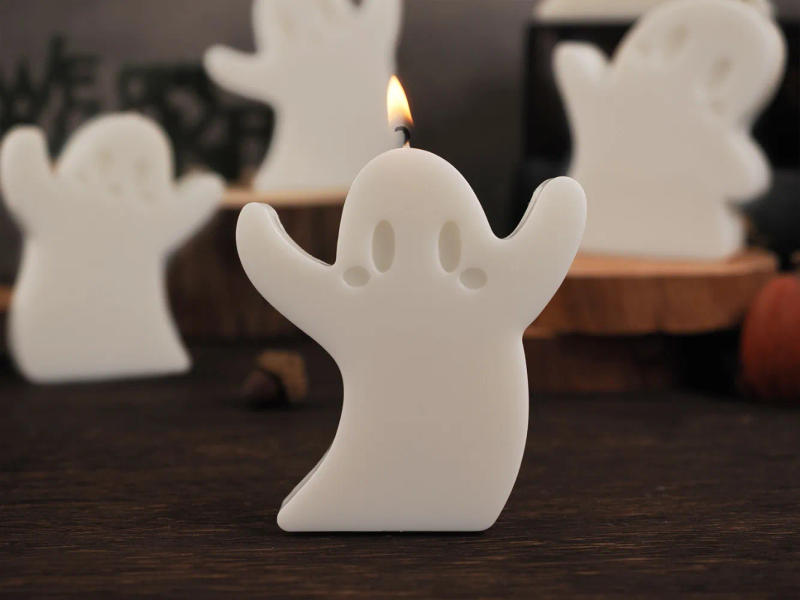 Description Picture 4 of item6Pcs/Set Halloween Silicone Mold Cute Ghost Candle Mold Scented Stone Molds Gypsum/concrete/epoxy Resin Ghost Ornament Mould