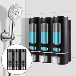 3 In 1 400ML Soap Dispenser Wall-Mount Shower Bath Shampoo Dispenser Bathroom Accessories Soap And Gel Dispenser