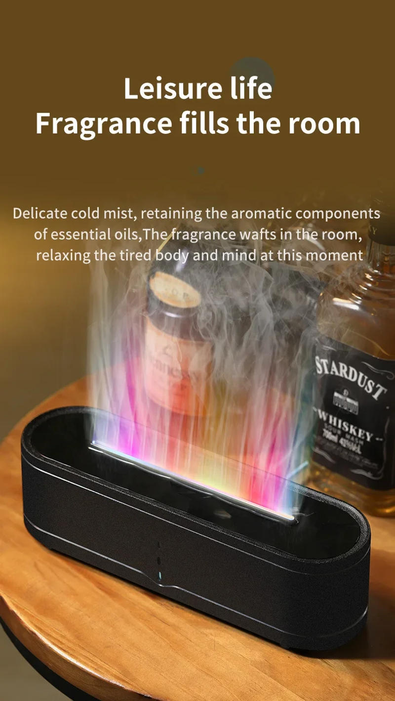 Description Picture 5 of itemDesktop Simulated Flame Aromatherapy Machine Colorful Atmosphere Lamp Fast Humidification Remote Control Timing Humidifier
