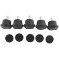 5Pcs Bell Glides Replacement Office Chair or Stool Swivel Caster Wheels to Fixed Stationary Castors, Office Chair Wheels