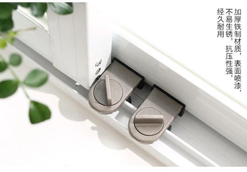 Description Picture 5 of item1/2PC Security Anti-theft Lock Window Sliding Door Lock Sliding Sash Doors Stopper Cabinet Locks Straps Wholesale Top Quality