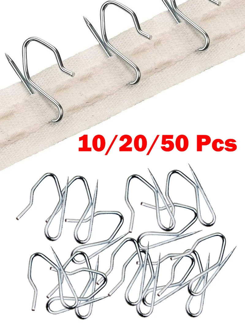 Description Picture 3 of item10/20/50Pcs Hooks CUrtain S Hook Metal Pin Curtain Home Window Curtain Shades Shutters Brackets Dressing Hardware Accessories