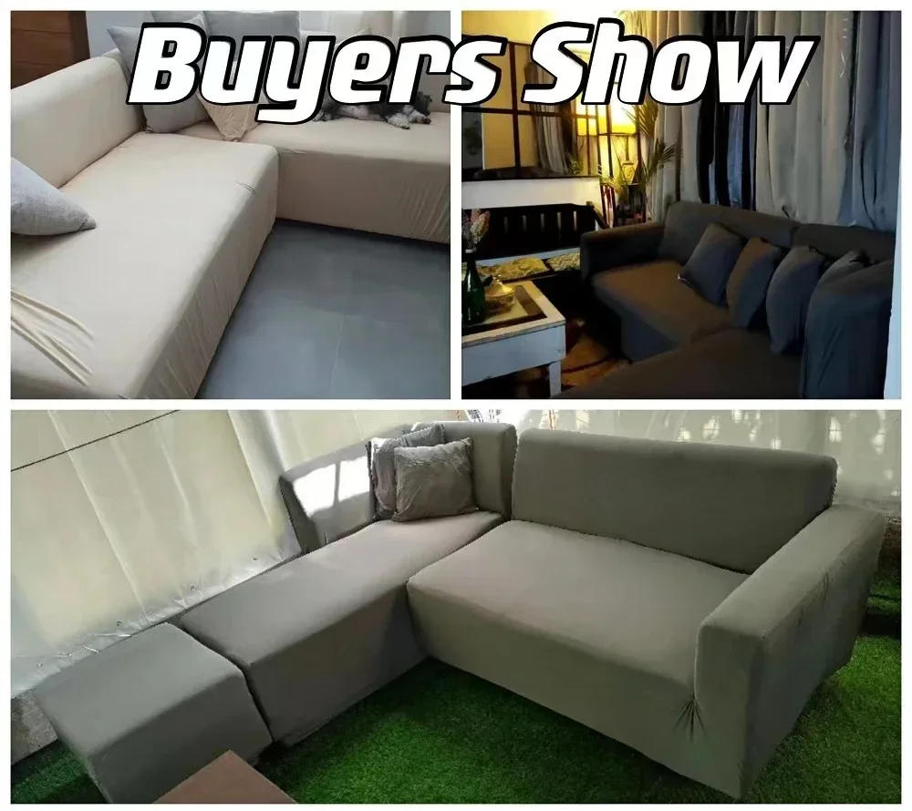 Description Picture 2 of itemSofa Cover Stretch Milk Silk Fabric Couch Covers for Living Room Sectional Corner Settee Slipcovers 1PC