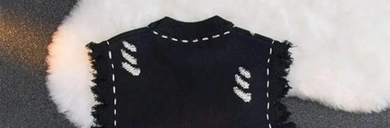 Description Picture 4 of itemKnitted Sweaters for Men Hippie Sleeveless Man Clothes Vest Torn Icon Waistcoat with Holes Classic Over Fit Knit Aesthetic Meme