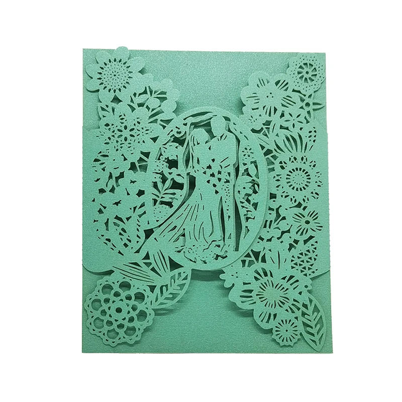 Description Picture 4 of item25pcs Bride & Groom Wedding Invitations Card Flowers Invitation Pocket Envelopes Cards Mariage Anniversary Party Supplies Favors