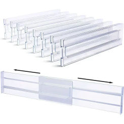 Drawer Dividers Adjustable Kitchen Expansion Contraction Combination Drawer Organizer Clear Plastic Organizer Storage Box