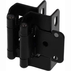 Decobasics 1/2" Overlay Semi Partial Wrap Around Kitchen Cabinet Hinges - Self Closing Matte Black for Kitchen Cabinets