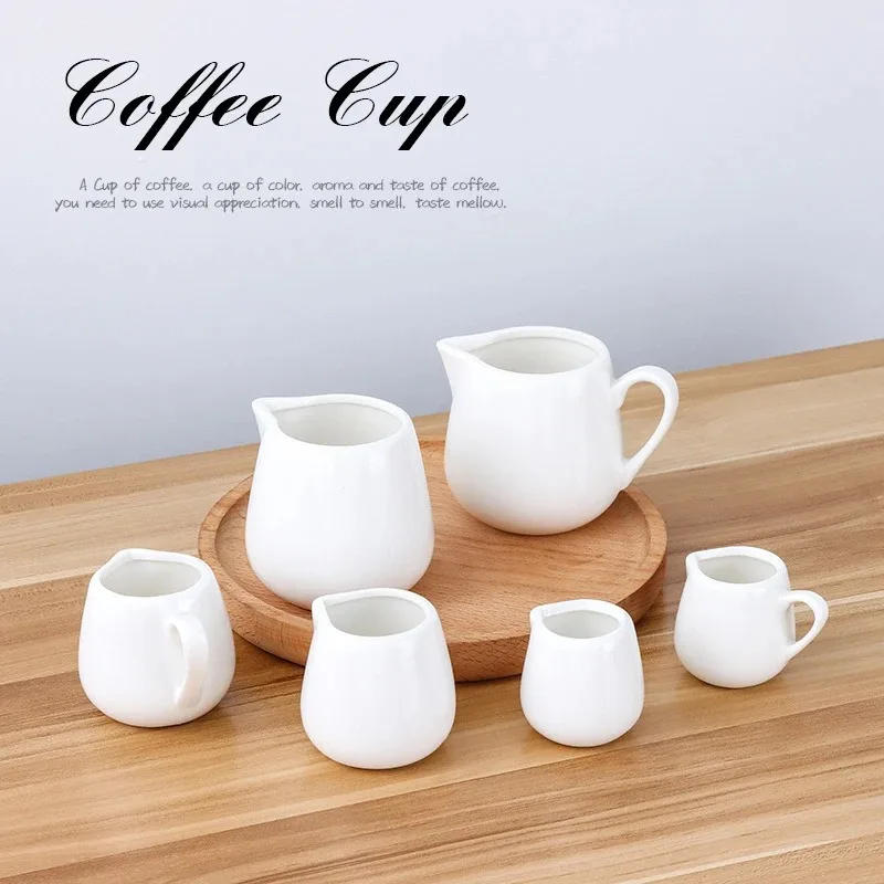 Description Picture 4 of itemMini European Ceramic Milk Jug, Espresso Coffee Jug, Kitchen Sauce Cup, Serving Pitcher, White Pitcher Cup, 50 ml, 75ml