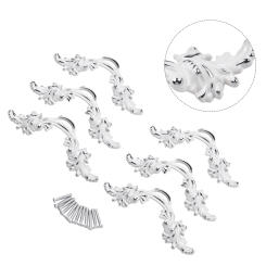 6pcs Cabinet Handles Carved Wardrobe Handle Drawer Knobs Kitchen Cupboard Door Pulls White European Furniture Handle Hardware