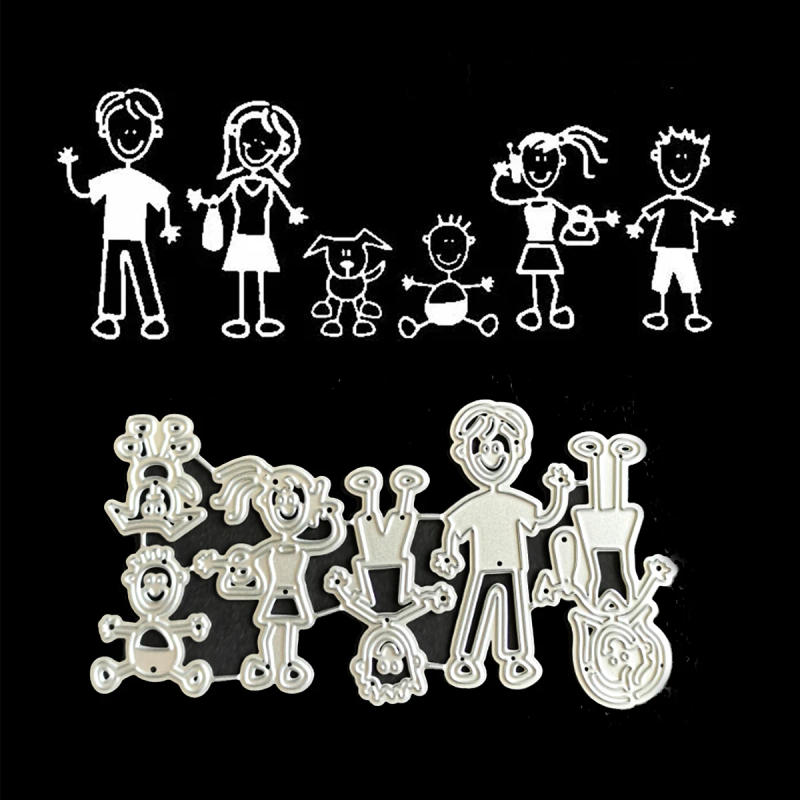 Description Picture 2 of itemFamily Metal Cutting Dies Stencils For DIY Scrapbooking Album Stamp Paper Card Embossing Decor Craft Knife Mould