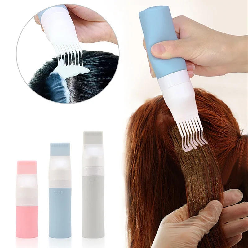Description Picture 2 of item38/60/80ml  Multicolor Silicone Hair Dye Refillable Bottle Applicator Comb Dispensing Salon Hair Color Hairdressing Styling Tool