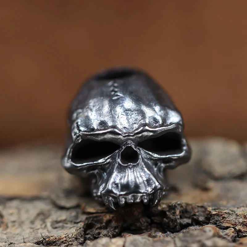 Description Picture 3 of itemOrcish Warrior Skull Head Brass Knife Bead Punk DIY Paracord Bracelet Accessories Outdoor EDC Tool Umbrella Rope Lanyard Pendant