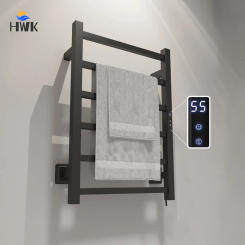 Black/White Stainless Steel Heated Towel Rack.Digital Display Towel Dryer.Bathroom Wall Mounted Bath Towel Radiator.Towel Warmer