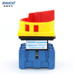 ZHUCO SZD11-63/300010 63Amp 660V 3 Poles On Off Isolator Load Break Switch With Pad Lock Rotary Cam Disconnect Switch 3P