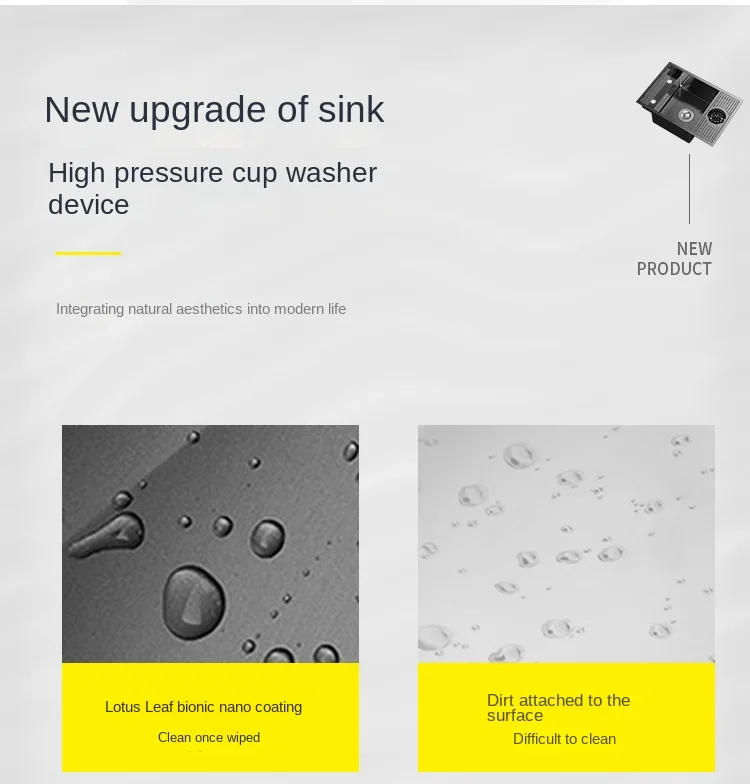 Description Picture 4 of itemModern Black Stainless Steel Single Basin Concealed Kitchen Sink for Home Undermount Dishwashing Sink