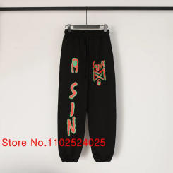 Men Women Saint Michael Sweatpants Letter Logo Print Casual Trousers American High Street Hip-hop SAINT Long Pants