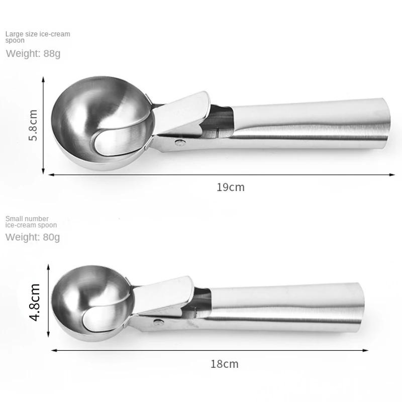 Description Picture 4 of itemIce Cream Scoops Stacks Stainless Steel Ice Cream Digger Non-Stick Fruit Ice Ball Maker Watermelon Ice Cream Spoon Tool