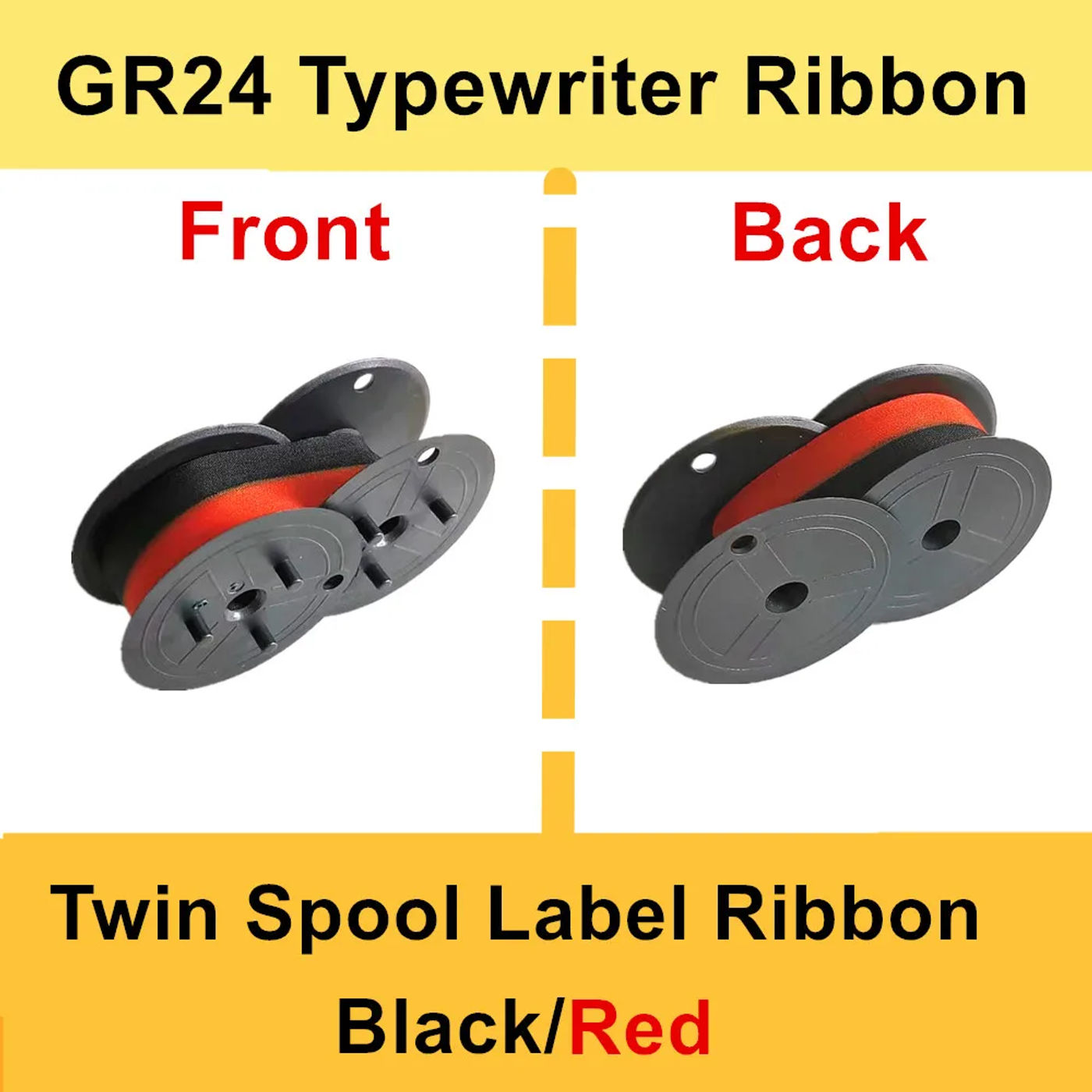 Description Picture 2 of itemGR24BR Typewriter Carbon Ribbon Holder GR24 Universal Twin Spool Calculator Ribbon Calculator Ribbon Adding Machine (Black/Red)
