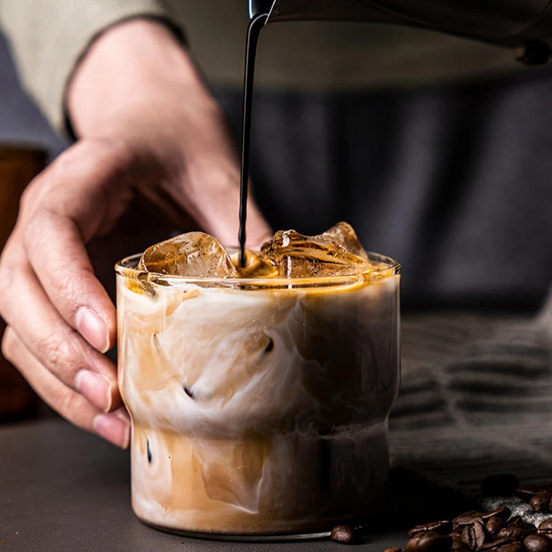 Description Picture 3 of item1PCS Creative Style Glass Coffee Smoothie Cup Heat-Resistant Drink Cup Transparent Glassware Whisky Beer Fruit Bubble Water