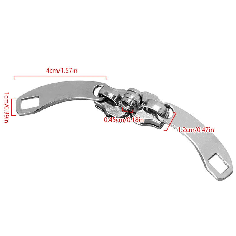 Description Picture 5 of item1Pair 5# 8# 10# Zipper Pull Metal Zipper Slider Zipper Head DIY Clothes Bag Suitcase Accessories For Zipper Repair Kits