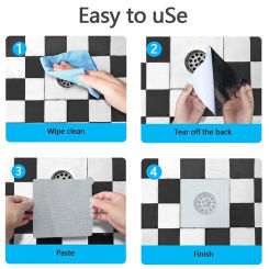 Universal Bathroom Shower Hair Catcher Mesh Stickers Disposable Drain Hair Catcher Bath Sink Drain Filter（Square/Round）