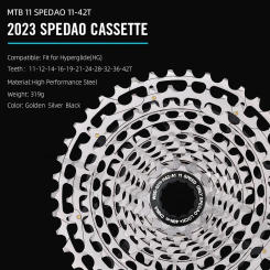 SROAD Super Light 320g Cassette Steel MTB 11S 11-42T 11 Speed MTB Bicycle Cassette Steel CNC Made Freewheel 11v K7 Fits HG Hub