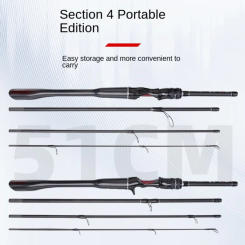 4 Sections Spinning Fishing Rod Spinning Carbon Casting Fishing Rod M Power Portable Carbon Fiber Fishing Pole
