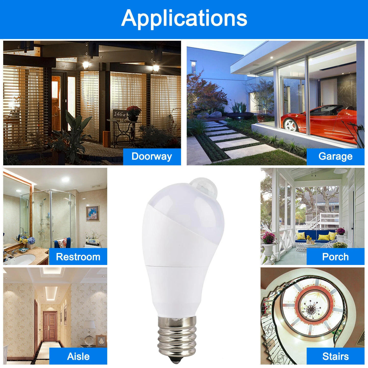 Description Picture 6 of itemLight Bulb With Motion Sensor 7W 9W E27 E26 B22 Detector Light Dusk To Dawn Auto On/Off LED Night Light Human Induction 85-265V