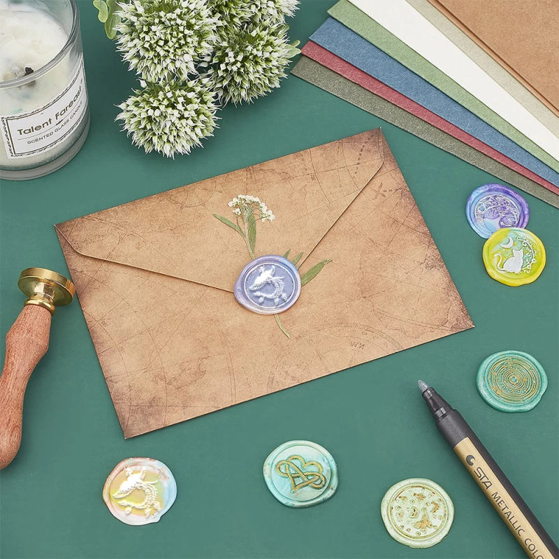 Description Picture 3 of itemButterfly Owl Bee Insect Wax Seal Stamps 25mm Removable Head Koala Bunny Dog Mixed Animals Pattern for DIY Invitation Card Craft