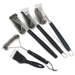 Large Grill Brush and Scraper BBQ Brush for Grill, Safe 18" Stainless Steel Woven Wire 3 in 1 Bristles Grill Cleaning Brush